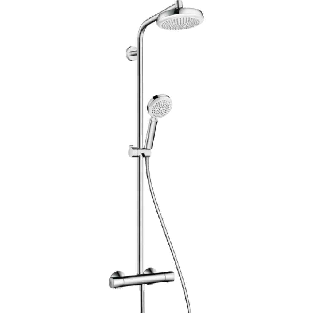 Душова система з термостатом для настінного монтажу  Hansgrohe Crometta Showerpipe 160 1jet (27264400)- Фото 1